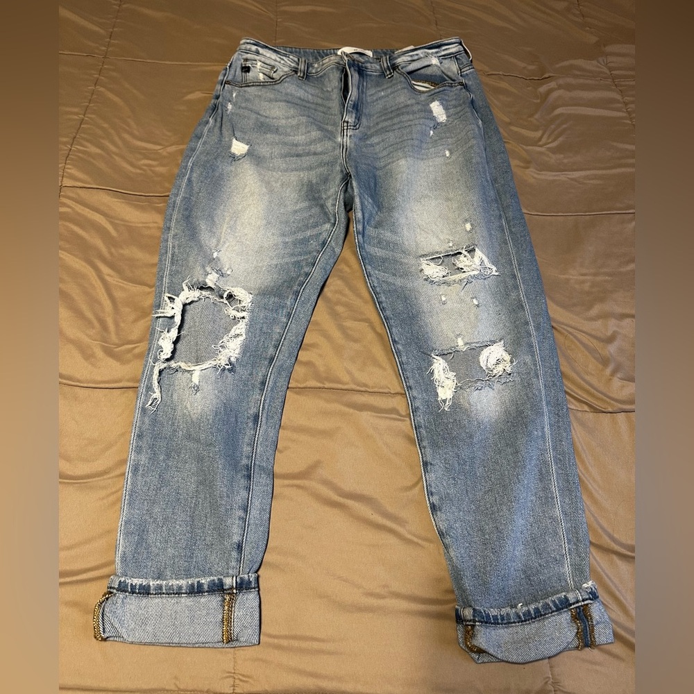 KanCan Light Blue Distressed Boyfriend Jeans